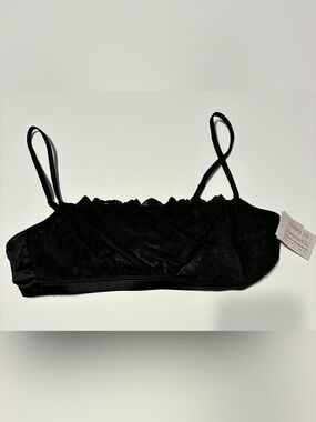NWT Auden Black Lace Bralette Size XL (Fits 38DD/40D) — Wirefree, Unlined